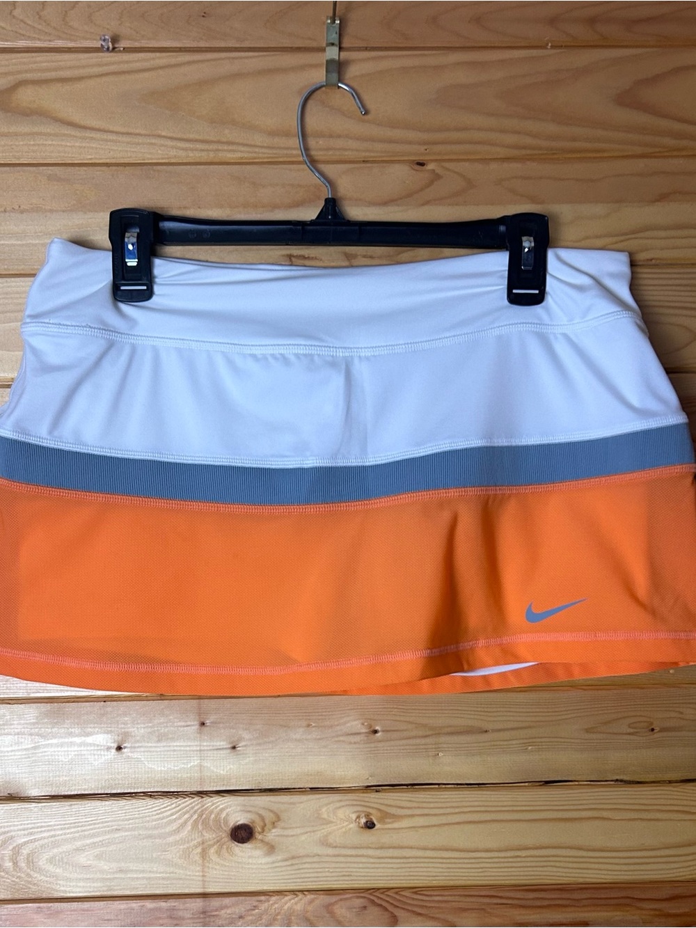 Nike White, Orange and Gray Performance Tennis Skirt